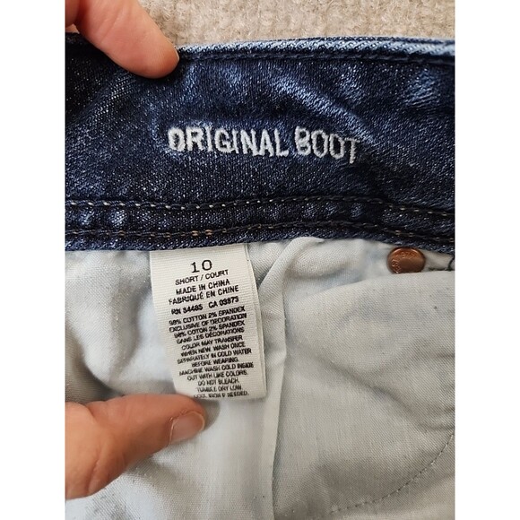 American Eagle Original Boot Cut Jeans Womens 10 Short Blue Dark Wash Stretch - Picture 7 of 8